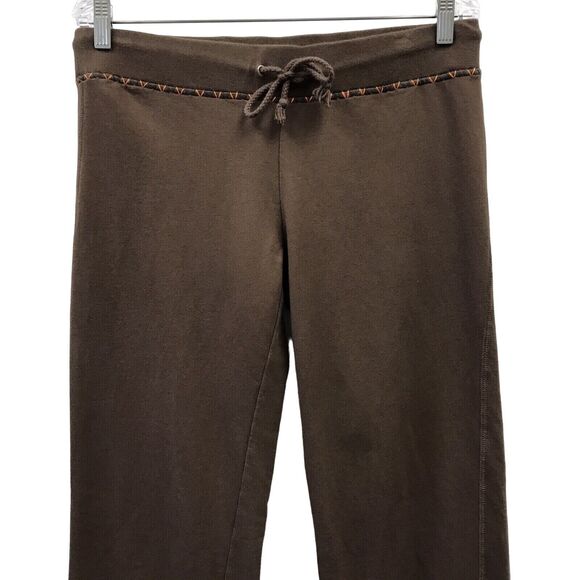 Lapis Pants Womens Medium Sweat Brown Embroidered Drawstring - Picture 2 of 9